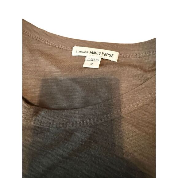 JAMES PERSE dress SZ 2 M brown short SLEEVE MIDI BODYCON PULLOVER T-shirt - Picture 8 of 8